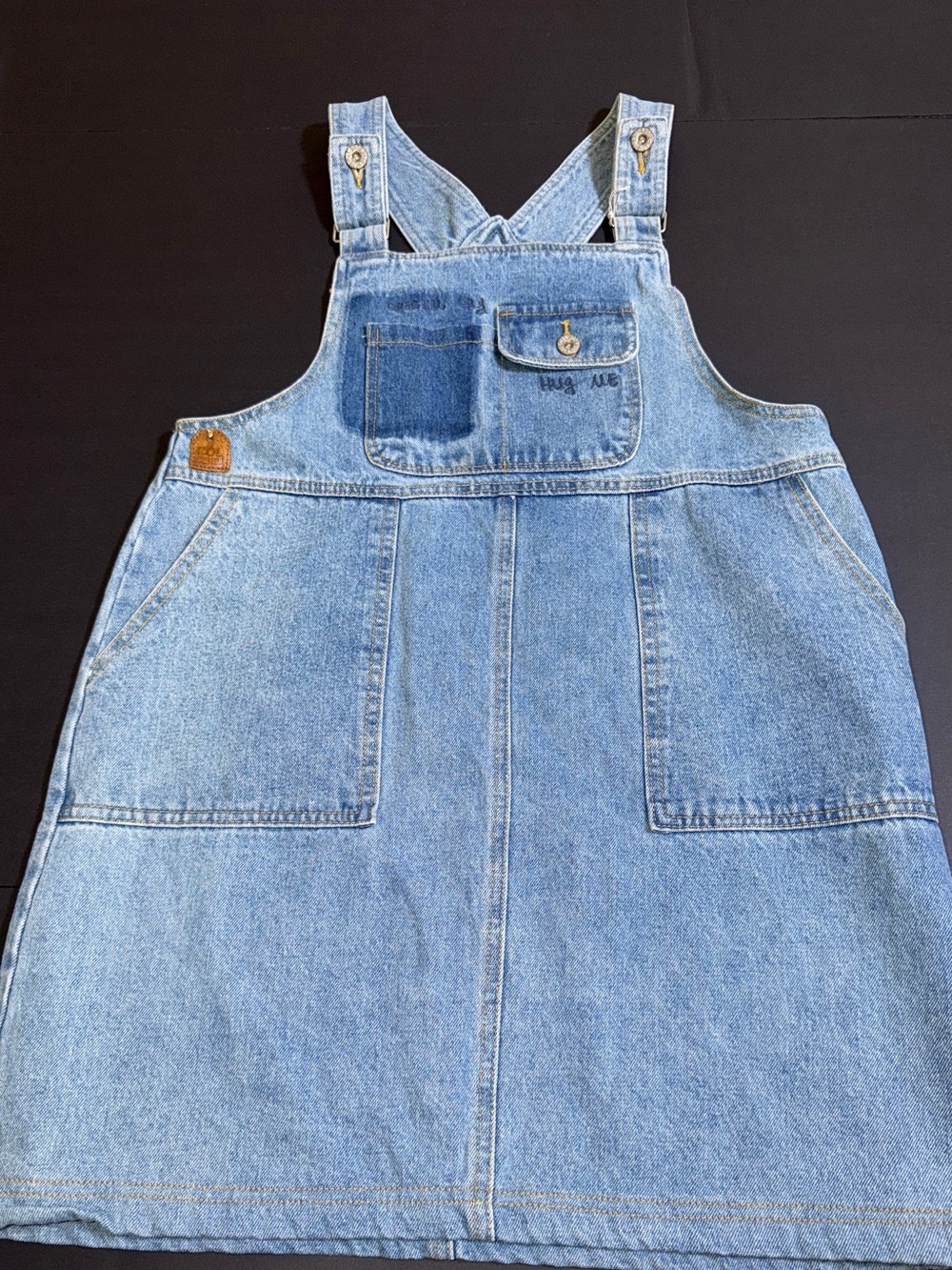 POL Denim Blue Denim Overall Dress